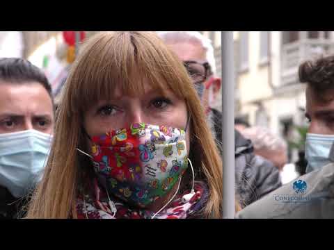 Manifestazione Confcommercio Firenze, 13 aprile 2021.