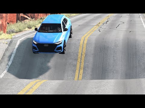 Cars vs Massive Potholes – BeamNG.Drive
