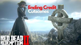 Red Dead Redemption 2 All Ending Credit Cutscenes Mary Visits Arthur Morgan&#39;s Grave