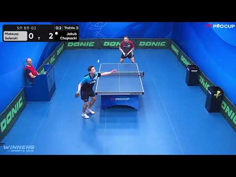 18:05 Mateusz Selerski 0-3 Jakub Chojnacki 20.03.2023 | Table Tennis TT Pro.Cup Star.