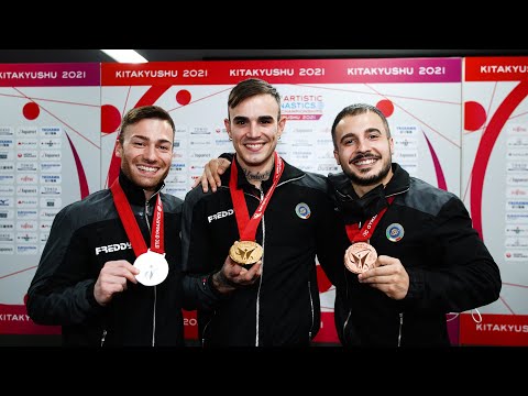 Italian Men's Gymnasts Medals - Nicola Bartolini, Marco Lodadio, Salvatore Maresca - 2021 Worlds