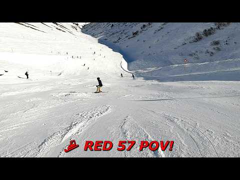 GoPro HD POV Skiing St Christoph Red 57 | Sunny Arlberg Austria March 2025 Ski