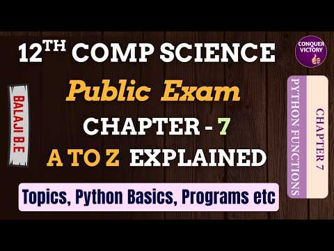 12th Computer Science Python Chapter 7 Python Functions A To Z Programs Compulsory