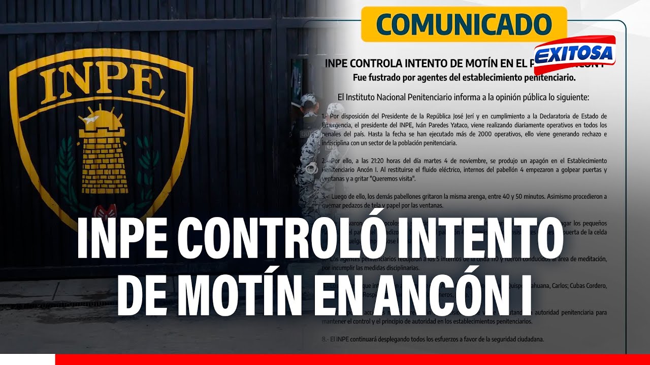 🔴🔵 INPE controló intento de motín en Ancón I: Internos quemaron pedazos de tela y papel en ventanas