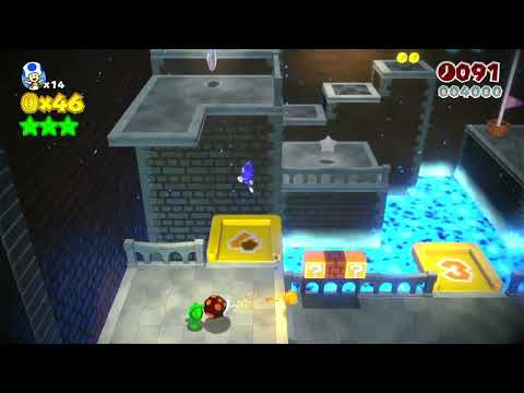 Super Mario 3d World (WiiU) 5-3 100% Speedrun in 22