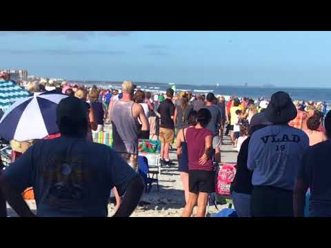 Spacex falcon heavy landing from cocoa beach pier