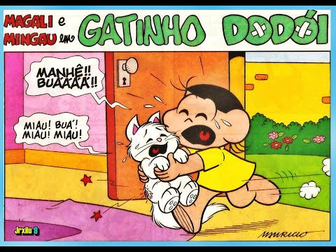 Magali e Mingau em Gatinho dodói - Quadrinhos Turma da Mônica