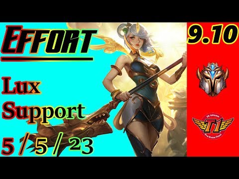Effort as Lux Support | S9 Patch 9.10 | Korean Challenger | Full Gameplay