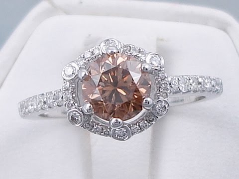 1.36 ctw Round Brilliant Cut Natural Chocolate Color Diamond Engagement Ring - BigDiamondsUSA