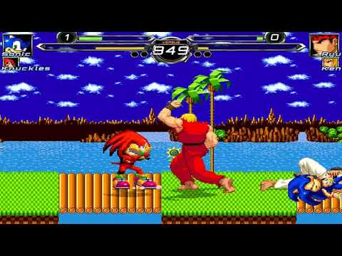 NICK54222 MUGEN: Sonic the Hedgehog and Knuckles VS Ryu and Ken