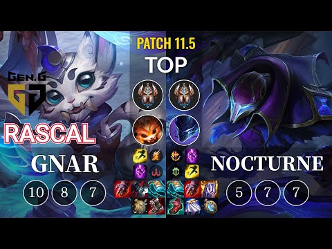 GEN Rascal Gnar vs Nocturne Top - KR Patch 11.5