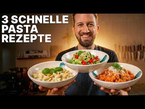 So machst du 3erlei PASTA in UNTER 15 MINUTEN 🍝 - MOTIONCOOKING
