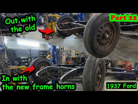 Building 32 Ford style frame horns for the 1937 Ford hot rod Part 22