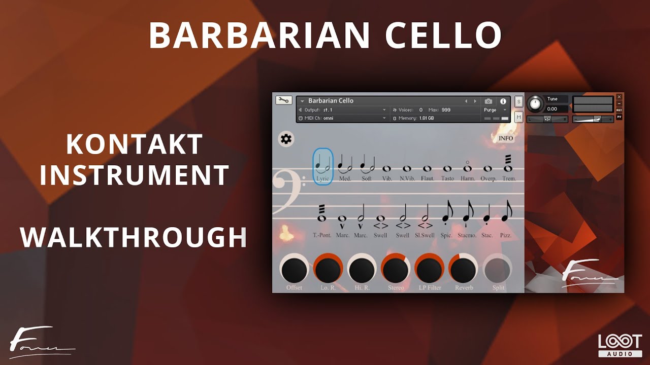 Barbarian Cello // David Forner // Kontakt Instrument // Walkthrough