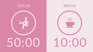 50/10 Pomodoro Timer with Pink Noise 🎧 4-Hour Study with Me for Deep Focus & ADHD ✨