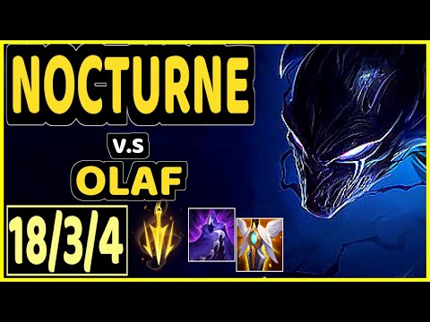 NOCTURNE vs OLAF - 18/3/4 KDA JUNGLE GAMEPLAY - EUW Ranked GRANDMASTER