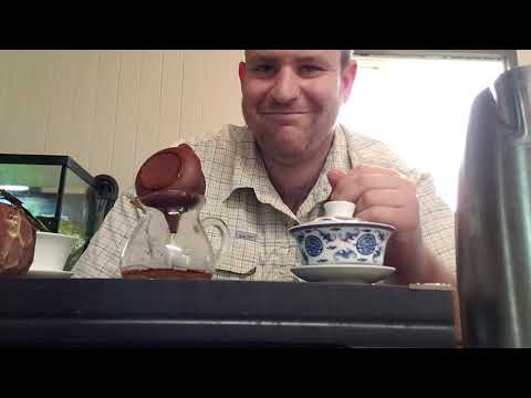 Drinking a "vintage" sheng pu-erh.