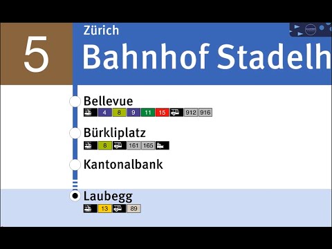 VBZ Ansagen » 5 Bahnhof Stadelhofen — Laubegg | SLBahnen