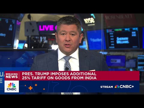 President Trump imposes additional 25% tariff on goods from India over Russian oil purchases