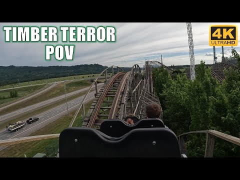 Back row point of view footage of Timber Terror