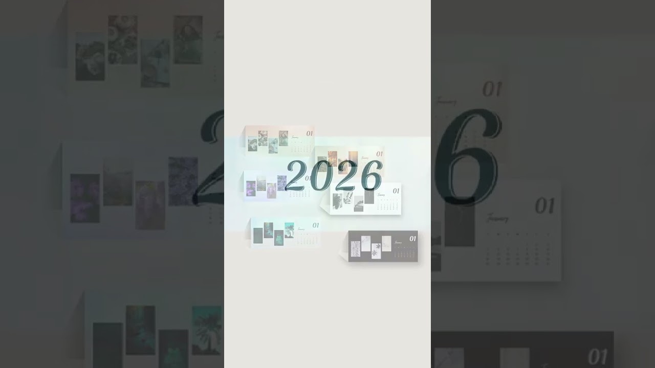 2026 Desk Calendar Printable: Minimalist Cyan Design (Canva Template + PDF Files)