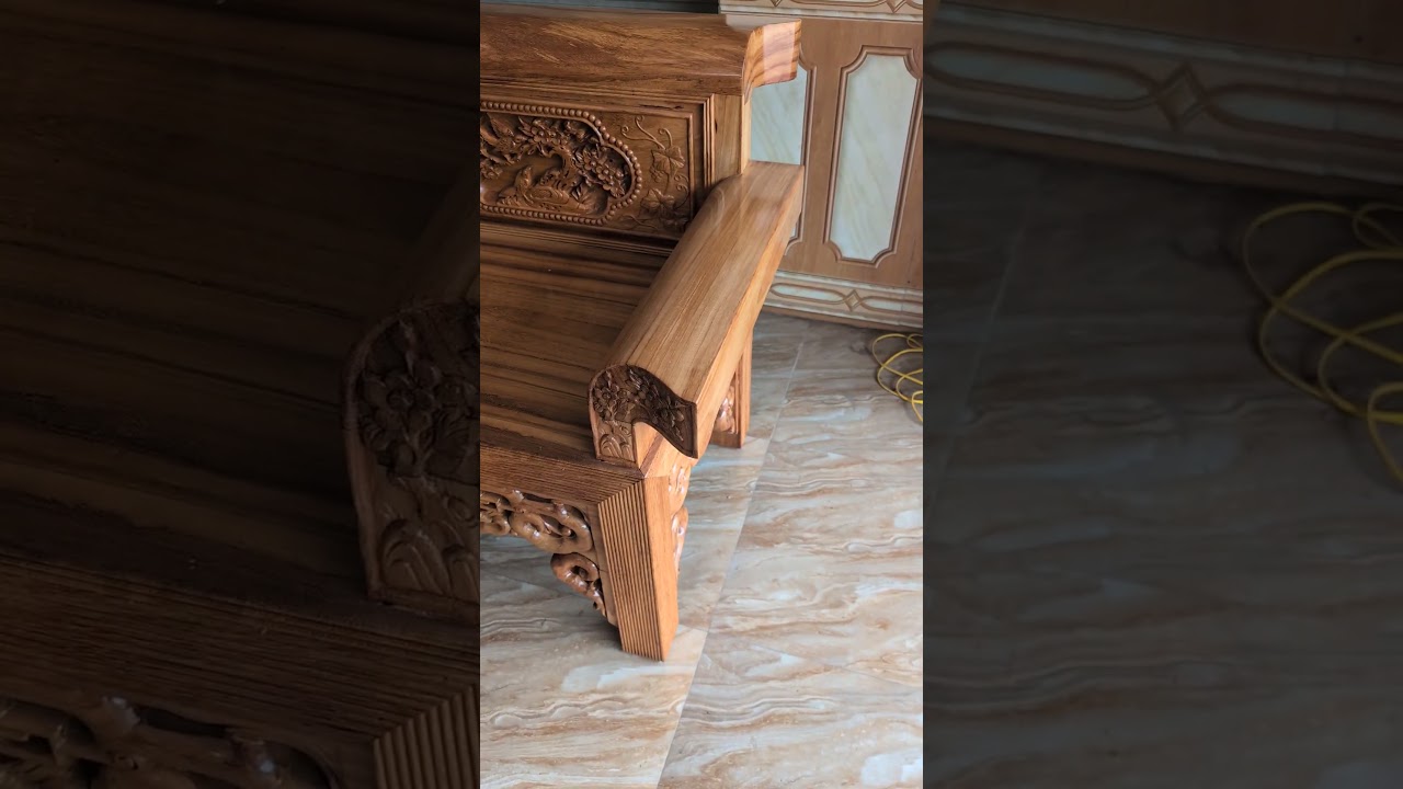 Trường Kỷ Gỗ Gõ Đỏ KT 237cm Chân 13 Chỉ 