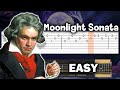 Moonlight Sonata (1st Movement) - Beethoven - EASY Guitar tutorial (TAB)