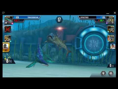 Jurassic World: The Game - Aquatic Player Duel Battle 76 - MOSASAURUS And EDESTUS!