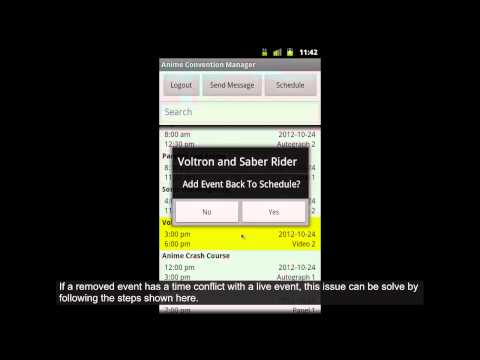 Anime Convention Manager Android Application
