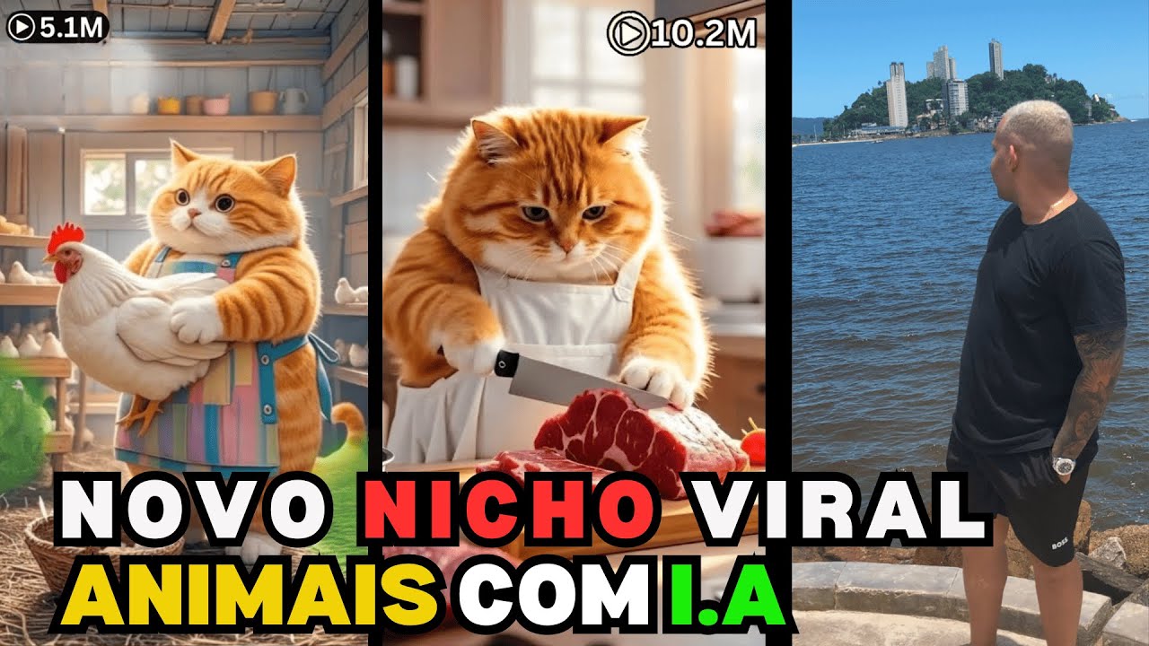NICHO VIRAL Como Fazer 10 MILHÕES de Visualizações com Vídeos de Animais na IA! 🔥