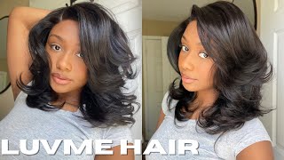 😍🔥 Effortlessly Chic Layered Cut Glueless Wig | 14 Inch Minimal Hd Lace part | Ft. Luvme Hair