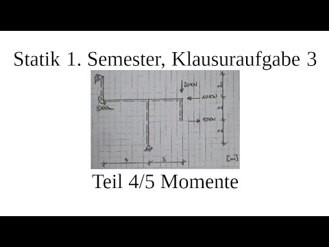 Statikklausur Stabwerk biegesteife Ecke + Knoten mit 3 Stäben 4/5