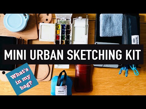 My favourite art supplies for urban sketching / plein air watercolour kit