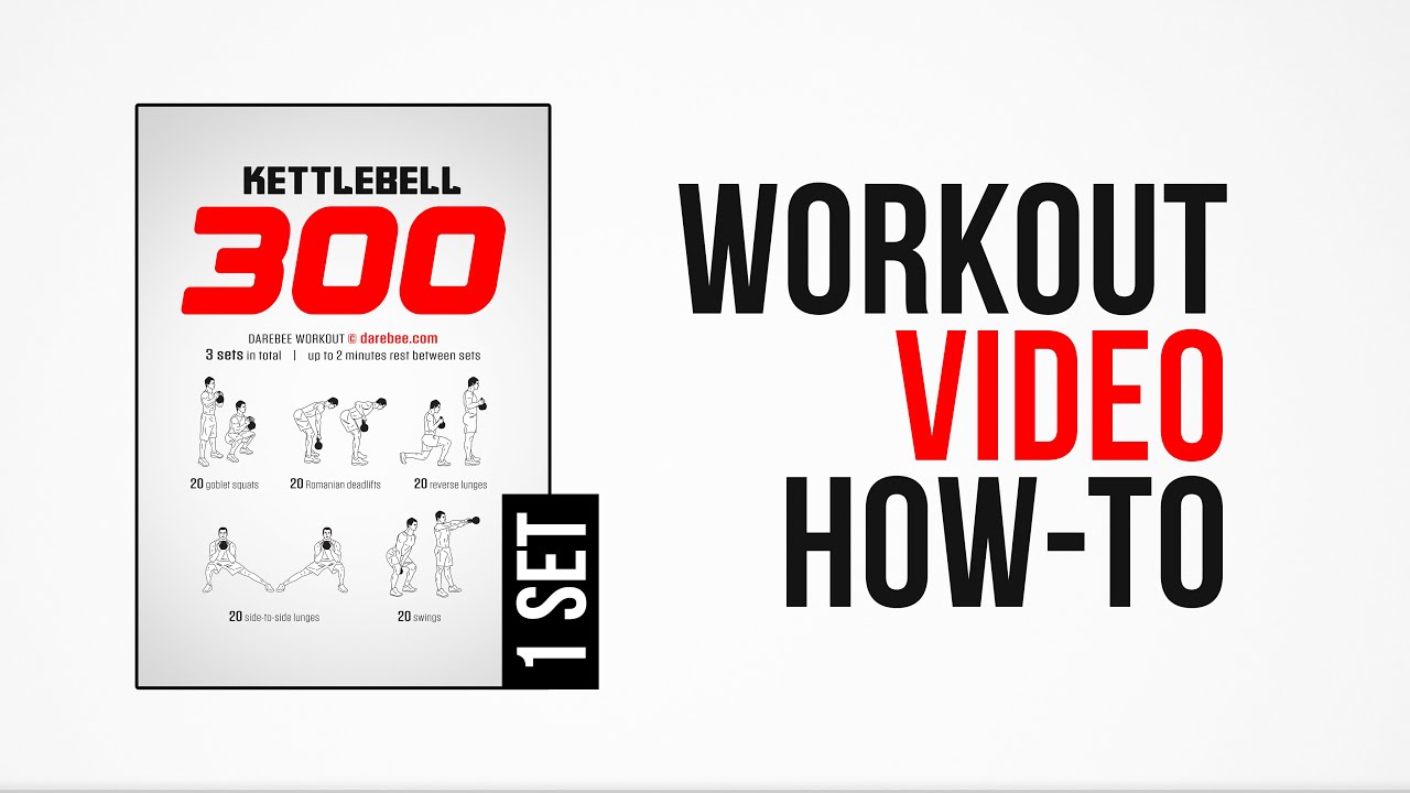 Kettlebell 300 Workout [ How-To ] [ One Set ] by #DAREBEE