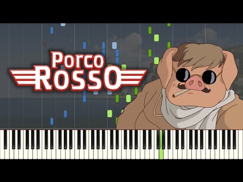The Bygone Days - PORCO ROSSO | SHEETS + Piano Tutorial (Synthesia)