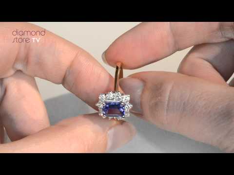 FET24-V - 18K Gold 0.50CT Diamond and 1.20CT Tanzanite Ring