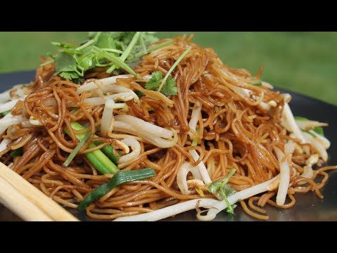 Stir-Fried Noodles with Soybean Sprouts, Thai Chives and Coriander