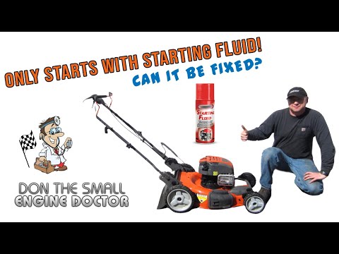 Lawnmower Only Starts With Starting Fluid! Step By Step Repair!