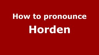 How to pronounce Horden