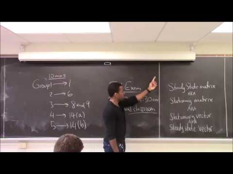Math 1108-R17 Lecture 34 - Practice problems: Markov Chains; Absorbing chains; Bayes' Theorem