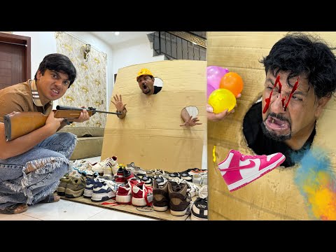 THROWING SHOES MAMU FACE CHALLENGE 😂 WHO Win ?