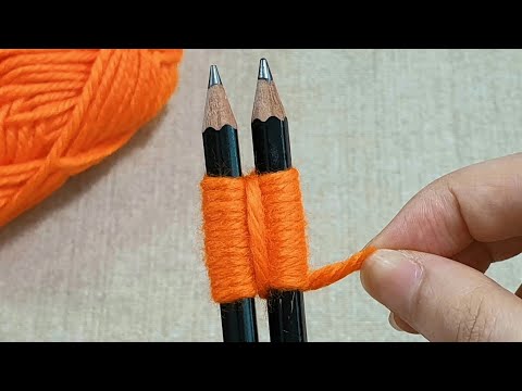 Super Easy Woolen Flower Making with Pencil - Hand Embroidery Trick - Sewing Hack - DIY Wool Flowers