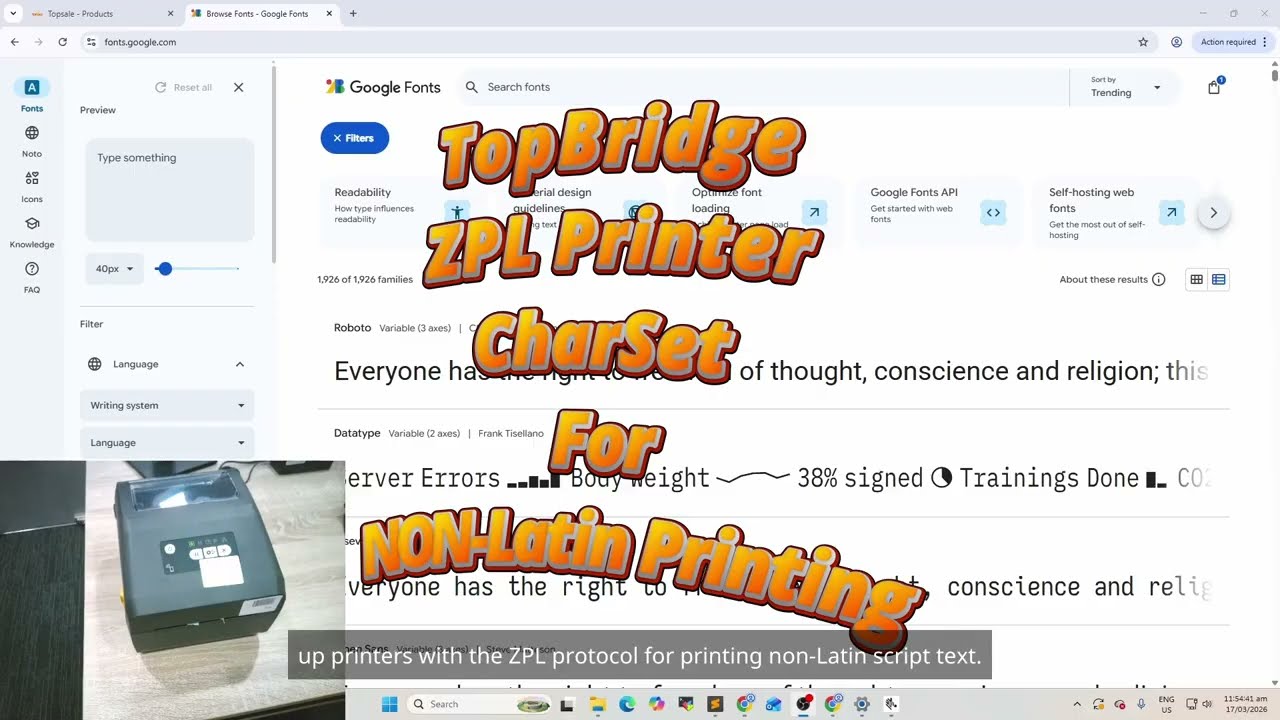 TOPSALE TopBridge ZPL printer settings