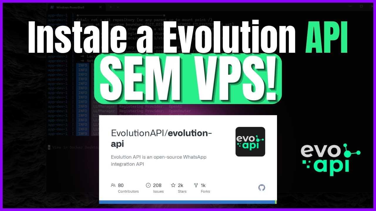 Como instalar EVOLUTION API de GRAÇA sem usar VPS! WHATSAPP ILIMITADO para evitar BANIMENTOS