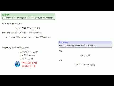 Decrypting RSA Using the Chinese Remainder Theorem
