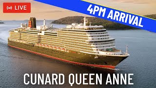 SHIPS TV - Cunard Queen Anne Cruise Ship Afternoon Arrival Port of Southampton (LIVE)