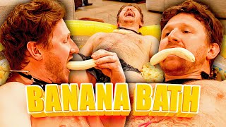 Barstool Employee Gets In Tub of 1,200 Bananas