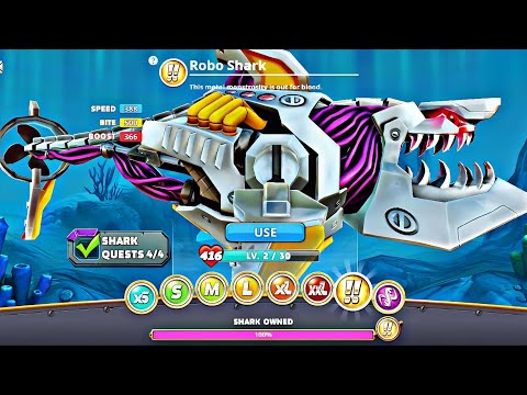 Hungry Shark World - Robo Shark Unlocked - Robo Shark Unstoppable, Undying Gameplay - Robo Shark