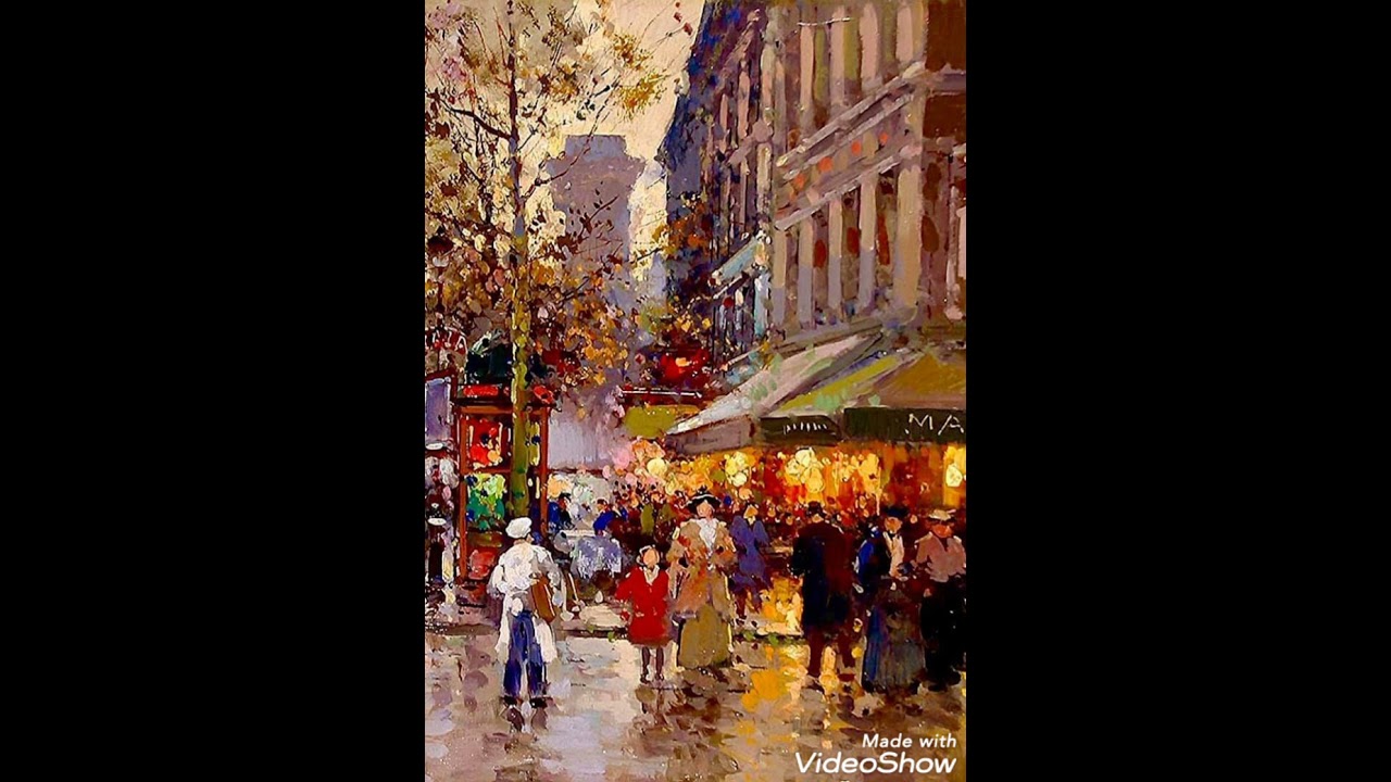 Oil painting by Edouard Leon Cortes 1882-1969 French post impressionist painter“ St. Denis “ Paris.