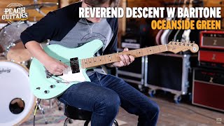 Video thumbnail for No Talking...Just Tones | Reverend Descent W - Oceanside Green Baritone by Peach Guitars